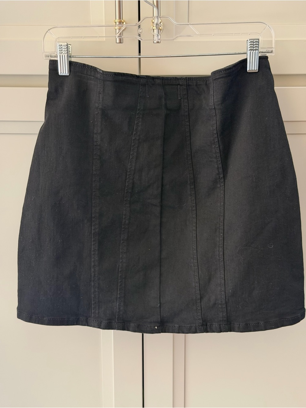 We The Free Black Panel A-Line Mini Skirt